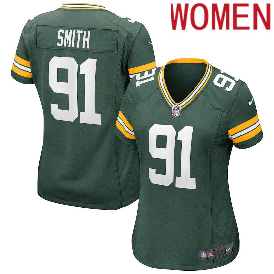 Women Green Bay Packers #91 Preston Smith Nike Green Game NFL Jersey->women nfl jersey->Women Jersey
